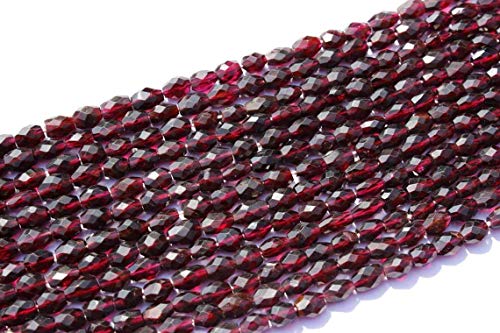 Perles de grenat authentiques ovales AAA sans défaut pour collier durable