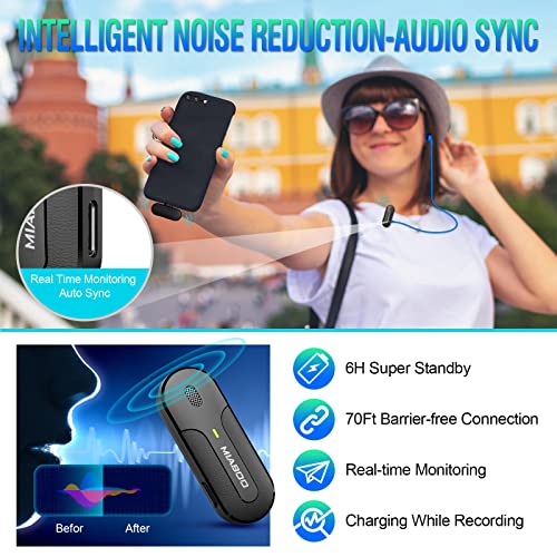 Musical Instruments Ashikos Microphones, Wireless Lavalier Microphone For Iphone Ipad, 2 Pack Lapel Mic Set, Auto Sync & Noise Reduction Plug-Play For Iphone Video Recording, Youtube, Vlog #TOP3
