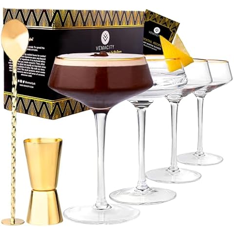 Vemacity Vintage Martini Glasses Set of 4 Cover