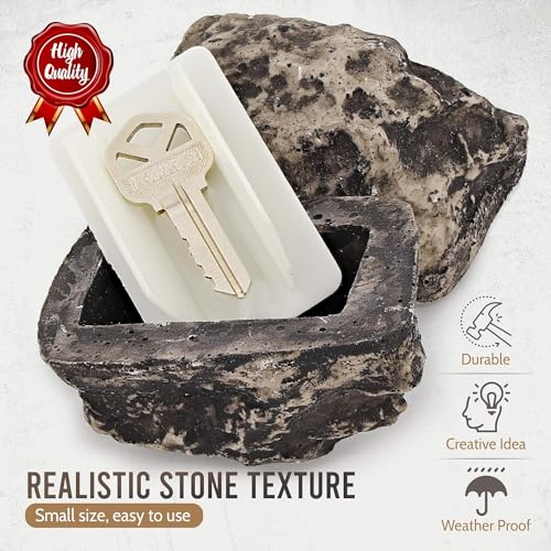 Image of Hide-A-Spare-Key Fake Rock - Looks & Feels Like Real Stone - Safe for Outdoor Garden Or Yard, Geocaching (Pack of 1)