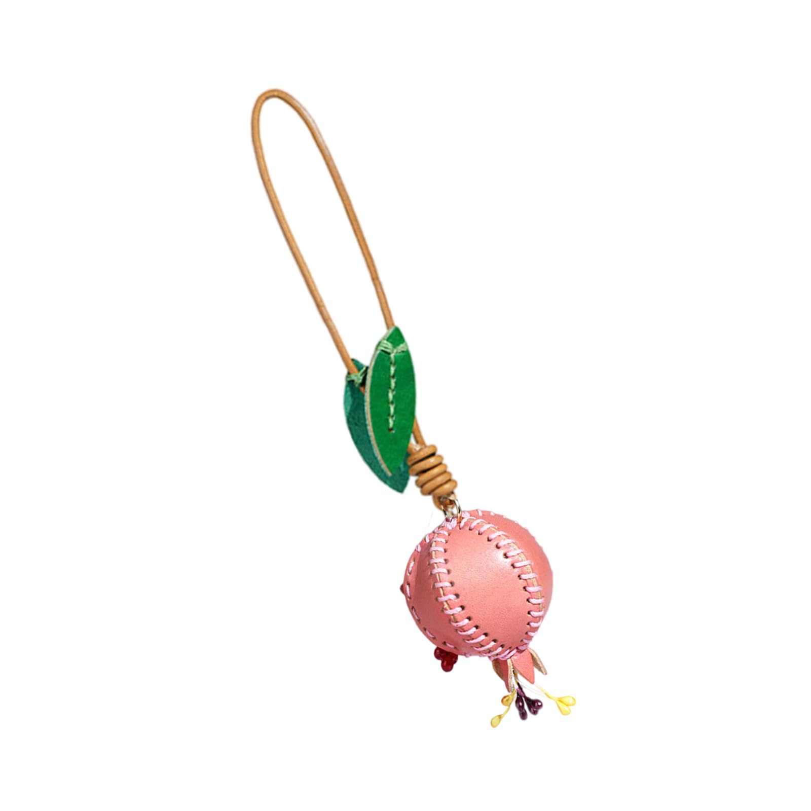 Tsophreniq Sturdy Leather Pomegranate Adornment Fashionable Leather Pomegranate Pendant with Rich Colors for Individualized Styles Bag Decoration