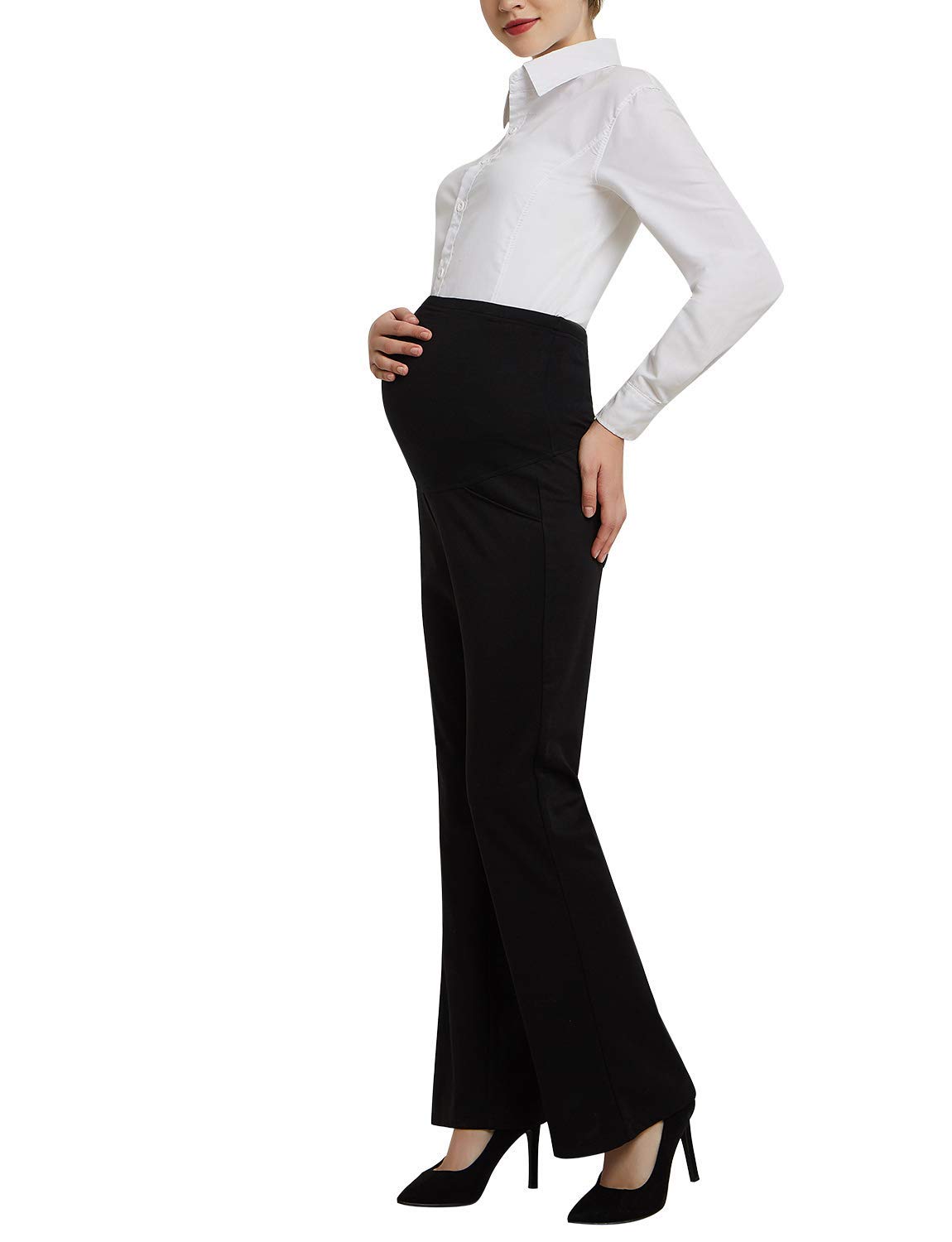 Bhome Maternity Jeans Stretch High Waisted Pants for Work, Career, Office, and Dress
