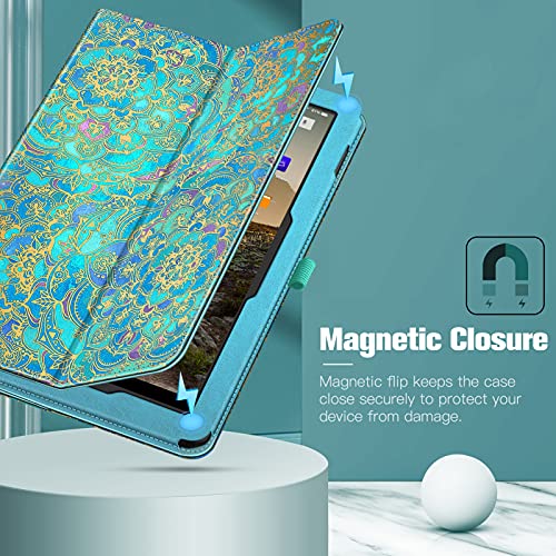 Fintie Case For All-New Amazon Fire Hd 10 And Fire Hd 10 Plus Tablet (Only Compatible With 11Th Generation 2021 Release) - [Flex Stand] Premium Vegan Leather Multi-Angle Folio Cover, Shades Of Blue #TOP6