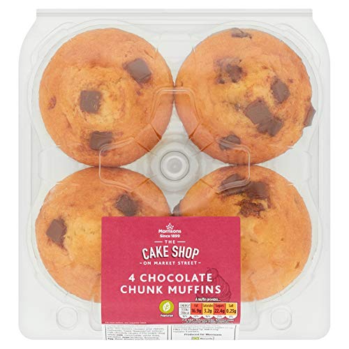 Morrisons Cake Shop Chocolate Chunk Muffins 4 Pack