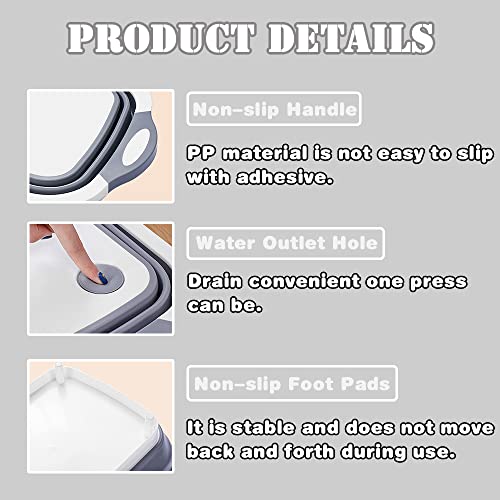 Portable Folding Cutting Board Washing Fruit And Vegetable Basin Collapsible Cutting Board Multifunctional Kitchen Basket #TOP4