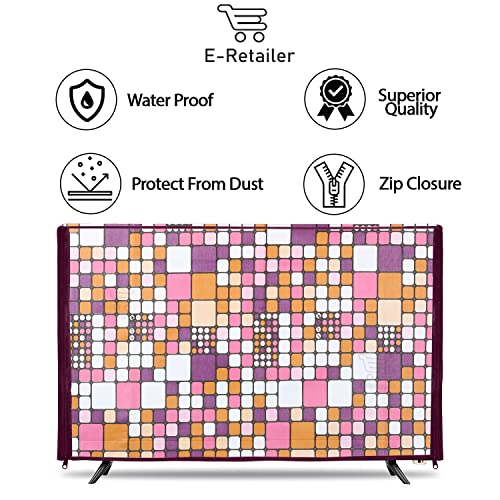 Image of Transparent LCD /LED T.V Protector Cover with Zipper Enclosure for 32 Inch Suitable for All Major Brand & Model (Color-Pink, Size-29x3x19 Inches)