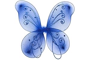 Homeford Organza Nylon Blue Bird Wings w/Rhinestone Glitters