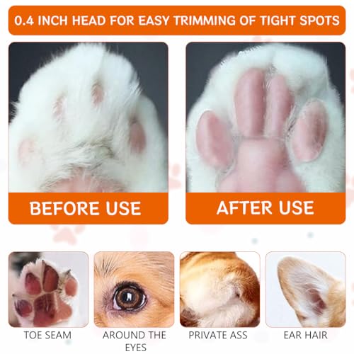 Image of Qpets Dog Hair Trimmer, Pet Grooming Tool with LED Light & Laser Guide for Safe & UV Sanitizing Clipper, Low Noise & USB Rechargeable Pet Trimmer for Small Dogs & Cats
