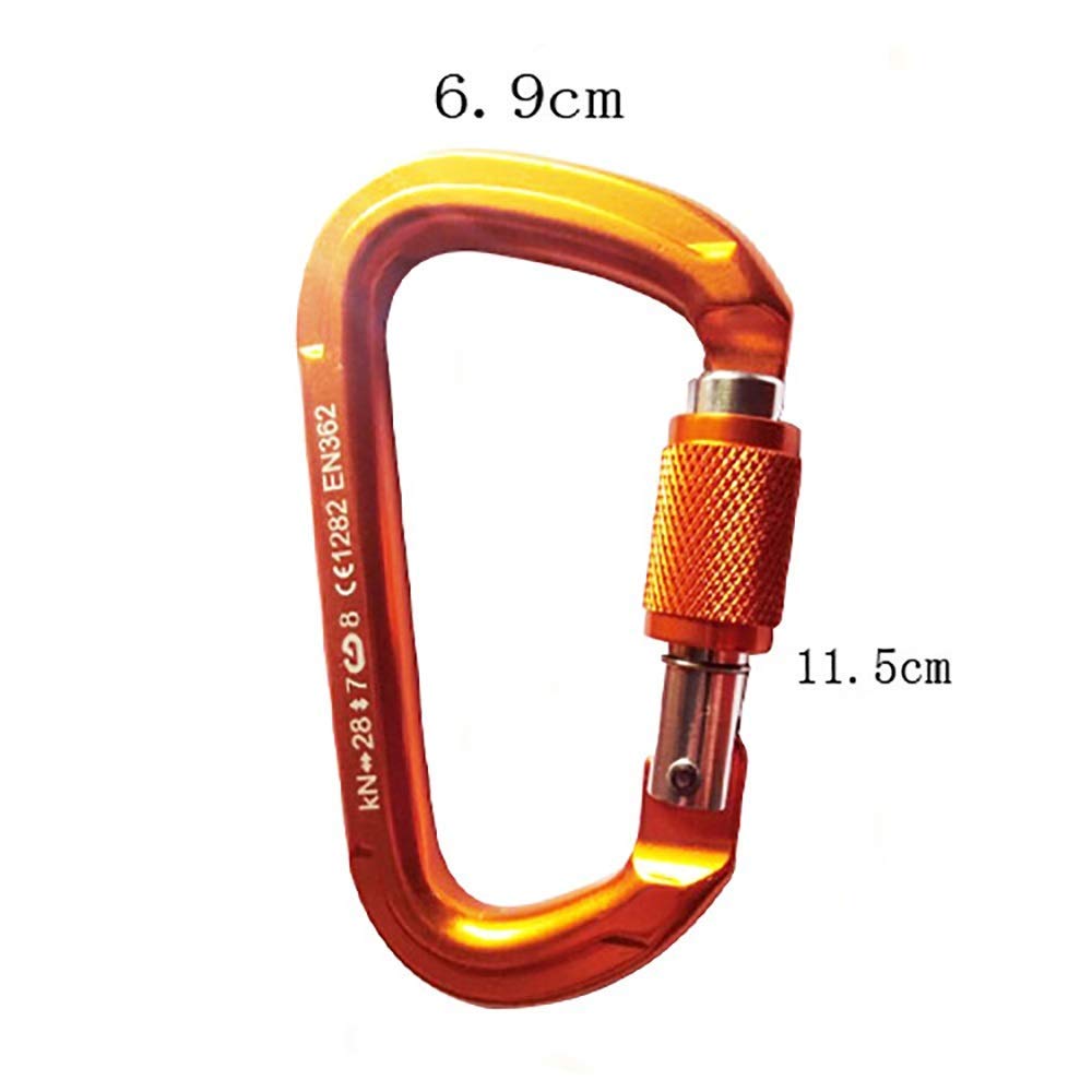 Mosquetón Grande, Gancho de Clip, mosquetón Grande, 2 Paquetes de 28 kn, mosquetón de Bloqueo Giratorio Resistente para Exteriores, súper Duradero (Negro, 115 x 69 mm)
