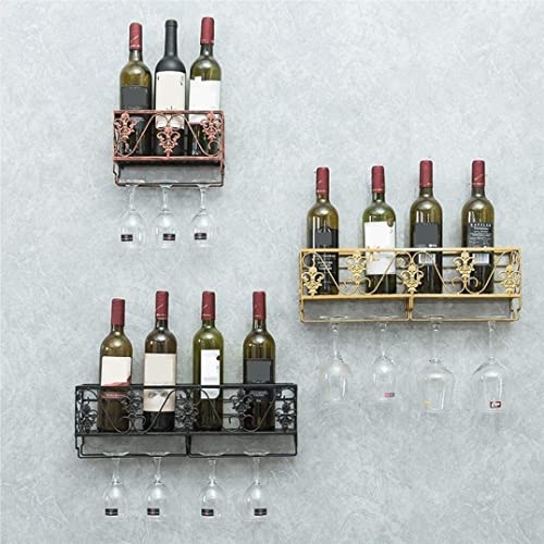 Support de verre à vin suspendu en fer forgé pour libérer l'espace des placards