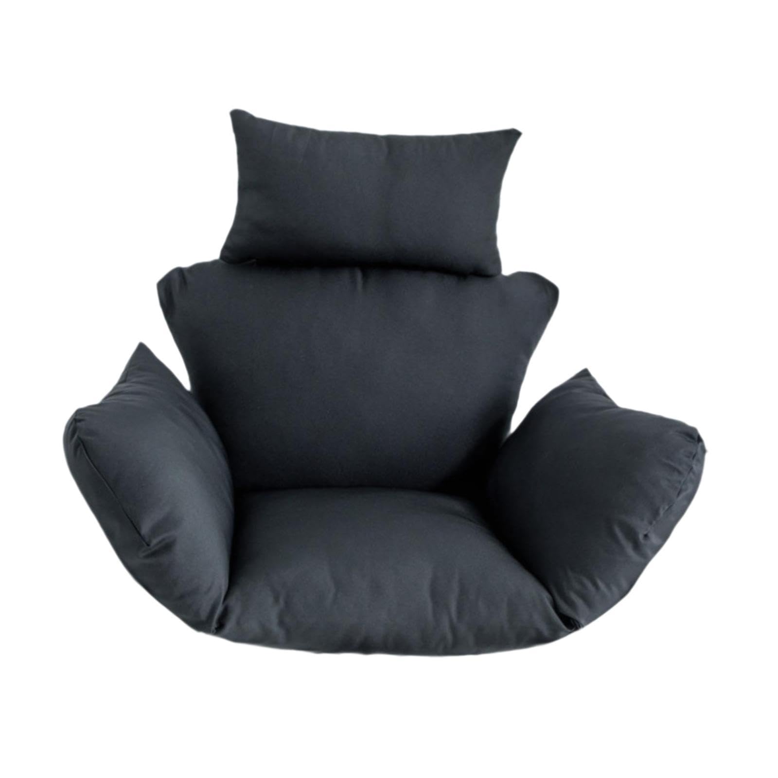 SECRET DESIREHammock Swing Chair Cushion with Headrest Armrest for Backyard Porch Outdoor Black-image-40