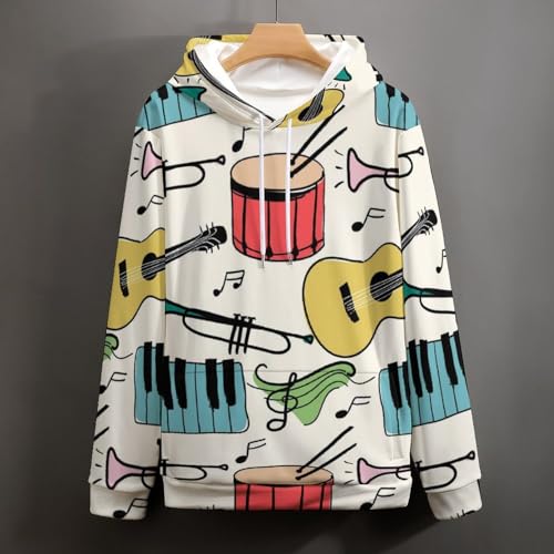 Sweat à capuche musique UMENG unisexe style décontracté