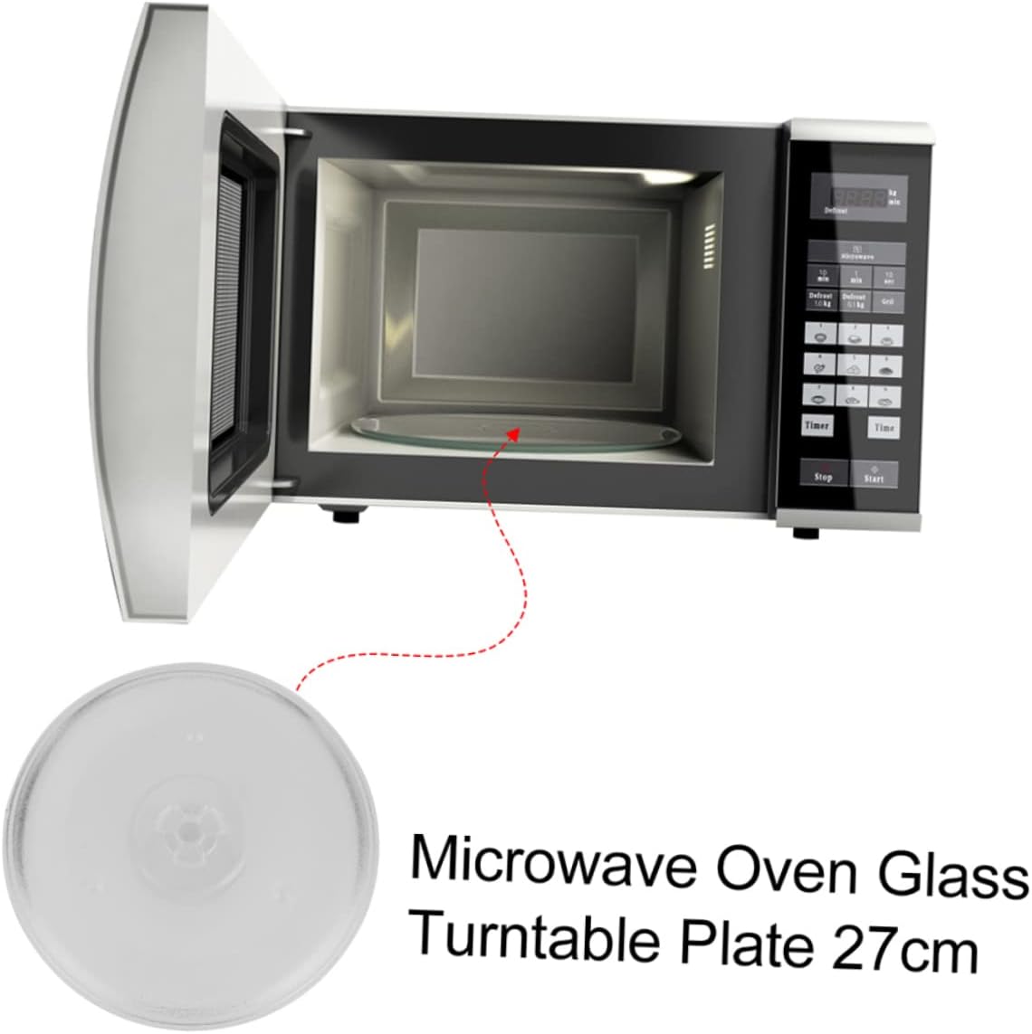 Ciieeo 2pcs Microwave Glass Turntable Plate Heat Resistant Easy to Clean Sturdy Replacement for Microwave Ovens for Cooking and Serving Dishes