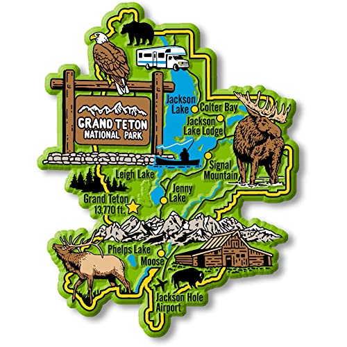 Imán decorativo mapa Grand Teton National Park