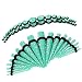Taper Kit 36 Pieces Spots Aqua Acrylic Tapers and Plugs O-Ring 14G-00G Taper Stretching Kit - 18 Pairs