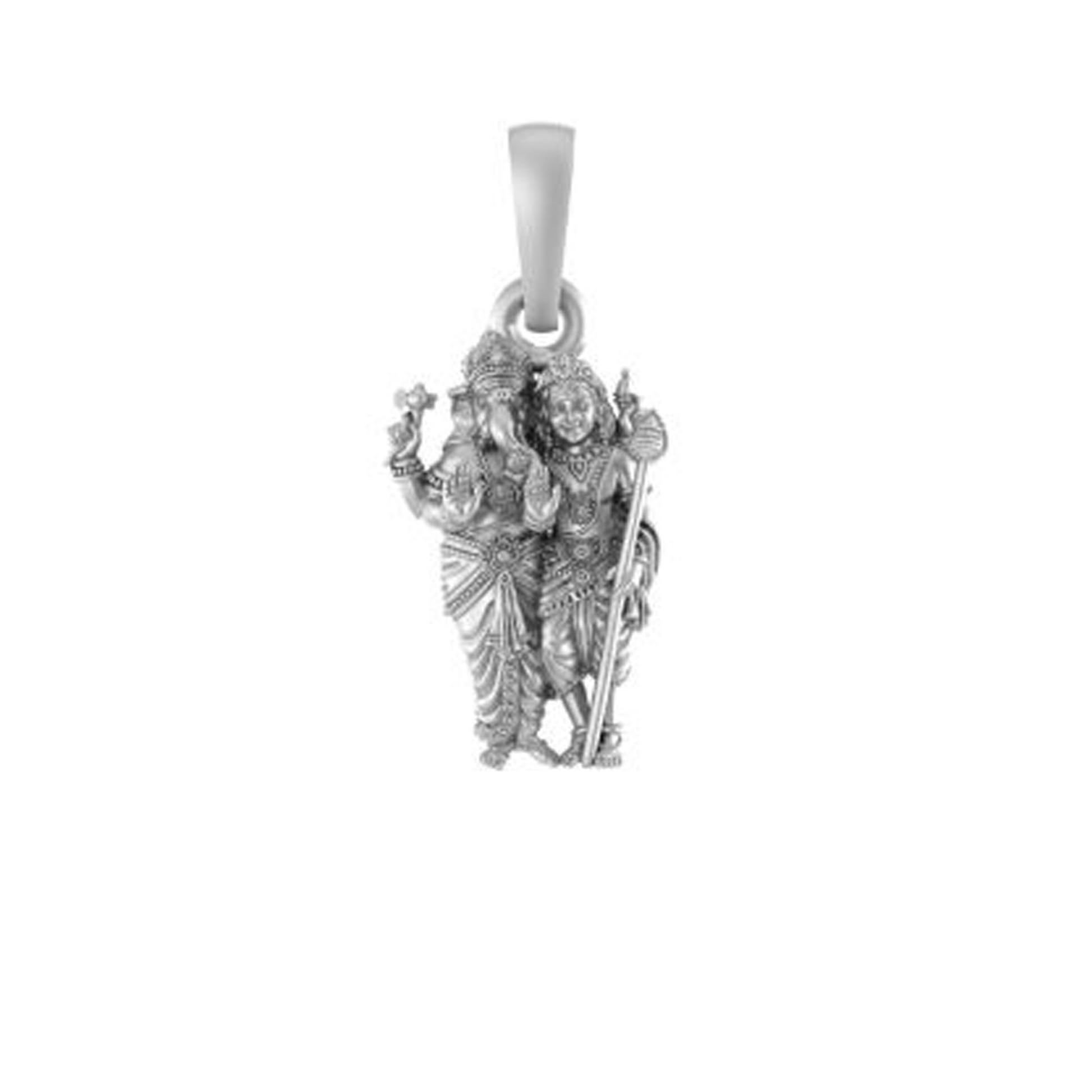 Pendentif argent sterling Ganesh Kartikeya AMZ 475 collier mixte - 4