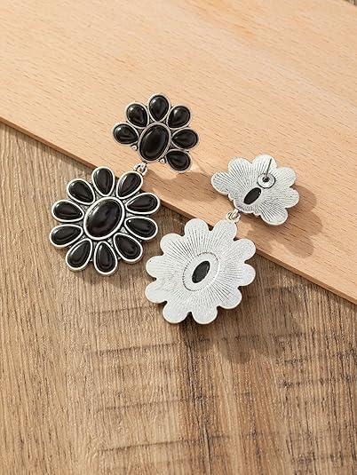 Western Earrings for Women Vintage Turquoise Oval Dangle Earrings Western Cowgirl Country Concert Outfits for Women Jewelry Gift - Image 4