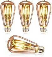 Edison Vintage Glühbirne, DASIAUTOEM LED Vintage Glühbirne E27 4W Warmweiß Glühbirne, Nostalgie u...