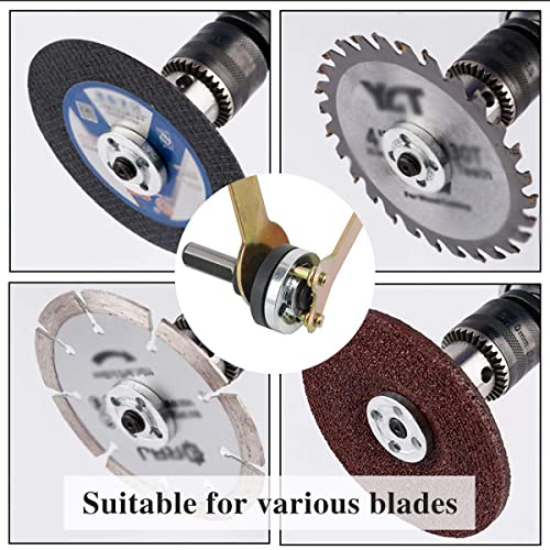 Image of AASONS Electric Drill Variable Angle Grinder Connecting Rod with 1pc Wood, Marble Cutting Blade, Flap Disk for Paint Remover, Sanding disc and Iron Grinding Wheel
