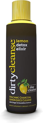 Dirty Cleanse Purificador jugo de limón carbón volcánico, 16 onzas líquidas.