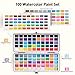Watercolor Paint Set 100 Colors botkc Travel Water Colors kit with 7 Brushes 8 Watercolor papers Palette set Including Metallic and Accessories Art Supplies Gifts for Kids Artists Teens Adults and Hobbyists
