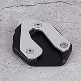 CHICIRIS Kickstand -Verlängerungsplatte Seitenständer Extender CNC Aluminiumlegierung Nicht -Slip Motorrad Stabilisator Pad für MT09 Tracer 900GT mit Hex Sockel Werkzeug Schwarz Silber