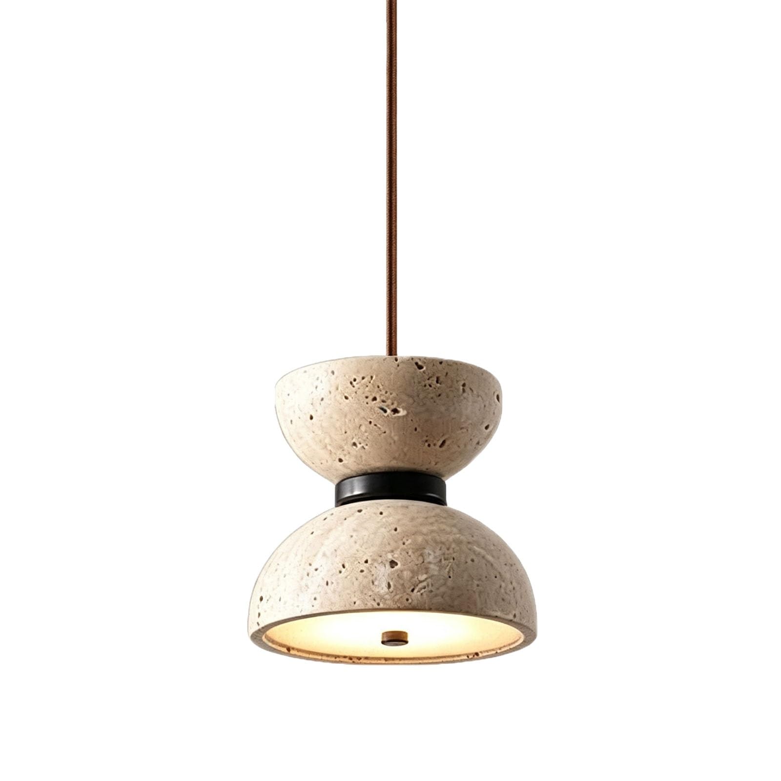 Lámpara colgante de un solo cabezal Luz colgante con pantalla de travertino
