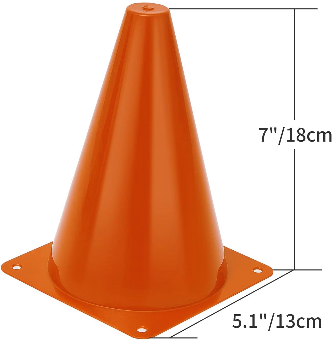 Lot de 24 cônes de sport pour enfants, petits cônes d'entraînement pour la pratique du football, 17,8 cm, cônes d'agilité pour exercices de football, basket-ball, cônes de baseball en plastique orange