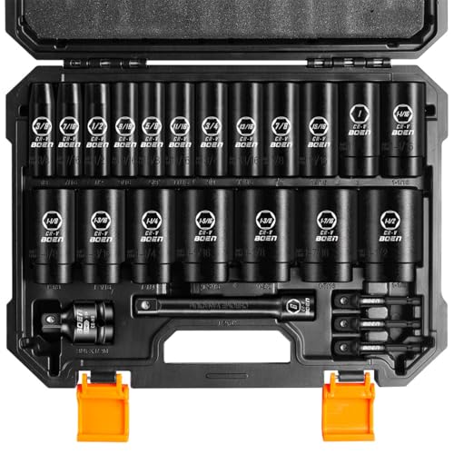boen 1/2” Drive SAE Impact Socket Set, 3/8