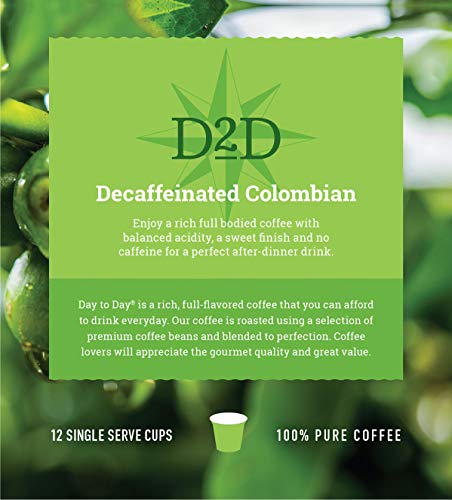 Image of Day To Day Decaf Colombian Supreme MediumRoast Single Serve Coffee Pods, 12-Count Box (Pack of 6) for K-Cup Keurig Brewers