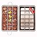 King Style nieprzywierające puszki Brownie z przegrodami, podzielone tacki na brownie, wykonane ze stali wysokowęglowej, rozmiar 31 * 20 * 4,9 cm (12 x 8 x 2 cale)