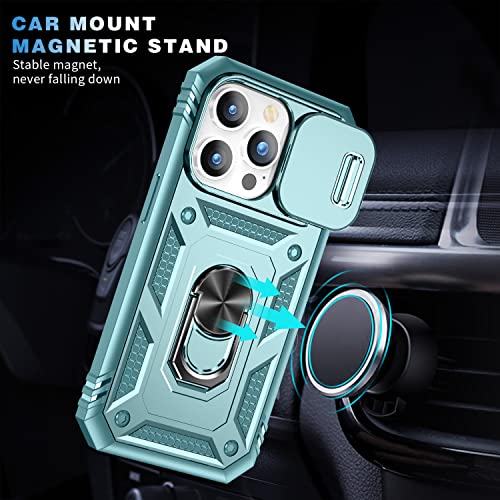 Coque iPhone 14 Pro Max antichoc verte protégeant l'objectif des rayures