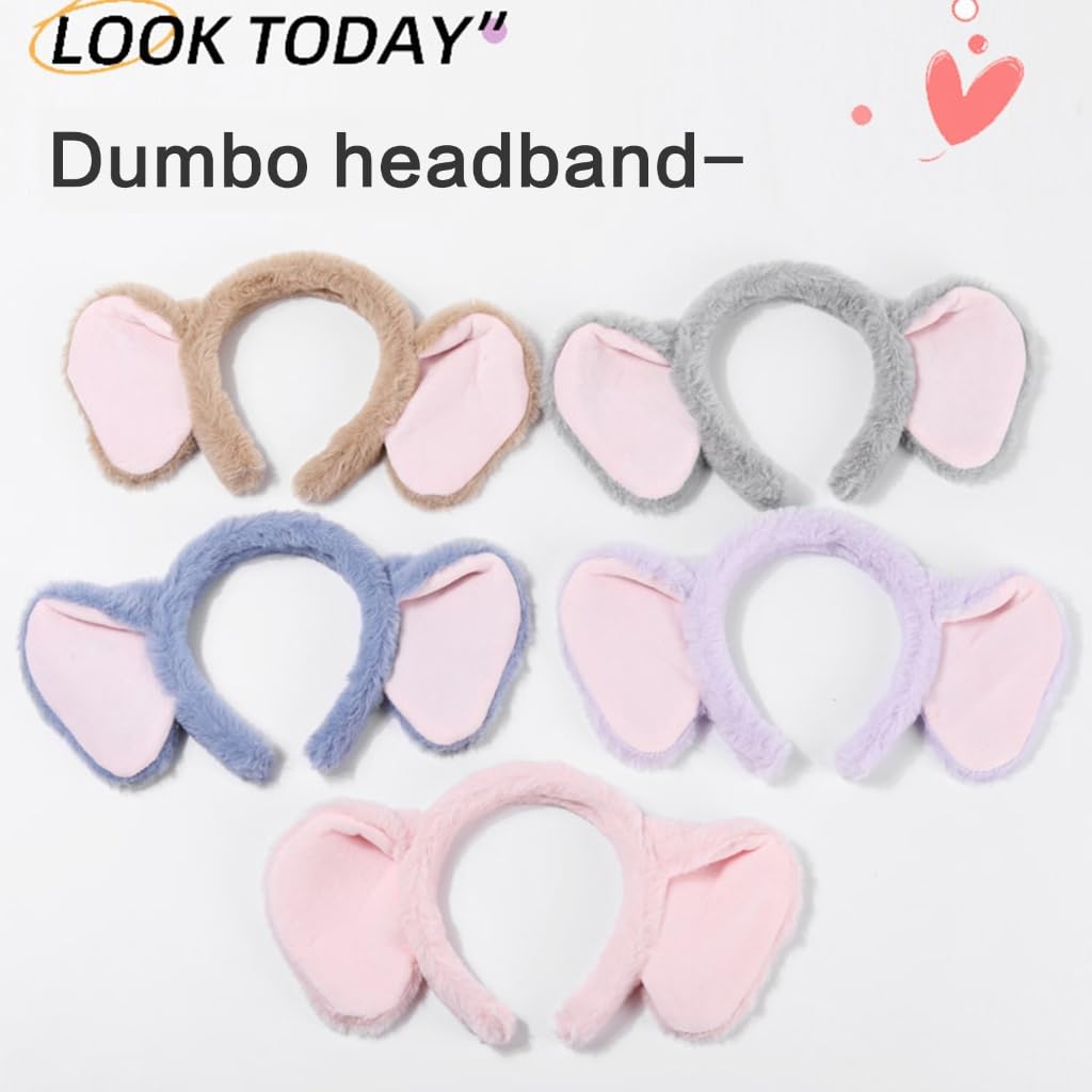 Plsch Haarreif Elefant Cartoon Elefanten Ohren Stirnband Plsch -  Niedliches Haarband Fr Make-up, Gesicht Waschen & Cosplay