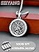 Seiyang St Michael Necklace for Men 925 Sterling Silver Round Saint Archangel Michael Medal Medallion Protection Jewelry Christmas Gifts