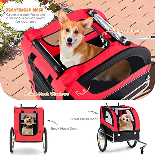 Giantex Dog Bike Trailer, Bicycle Trailer Wagon for Medium and Small