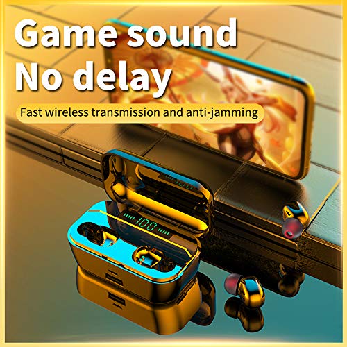 DECDEAL G6S fone de ouvido BT5.0 LEDs Digtal Display Digure Ture sem fio estéreo tocando controle fo