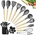Produktbild CIYOYO Küchenhelfer-Set, 23-teilig, Silikon-Utensilien-Set für Antihaft-Kochgeschirr, Holzgriff, Kochspatel, Pfannenwender, Löffel mit Halter, hitzebeständige Küchenhelfer