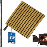 KOTARBAU® Cinta Xemeneia Alta Temperatura - Fibra De Vidre - 6 x 2,5 mm - Negre - Junta Cristall Xemeneia - 2.5 m - Cinta Ignifuga per a Xemeneies - Resistent A la Calor - Junta Porta Estufa de Pèl·lets