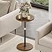 Asgolion Round Small Side Table, Adjustable-Height Drink Table, Pedestal Martini Stand, Weighted Base Cocktail Table Accent Nightstand for Living Room, Bedroom, Bathroom, Office, Walnut
