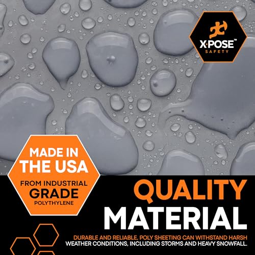 Xpose Safety Clear Plastic Sheeting – 10' x 100' Roll – Heavy Duty 6 Mil Poly Sheet – Waterproof, Dustproof, Vapor Barrier – for Construction, Painting, Industrial Use