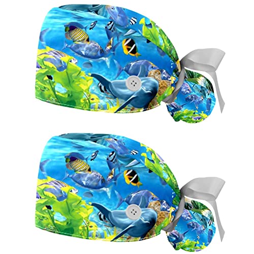 Chapeaux de travail dauphins JDEZ lot de 2 casquettes bouffantes