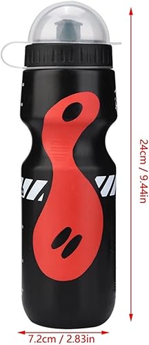 Miniatura 9 de Botella de agua para bicicleta, botella de agua deportiva de 22.0 fl oz con soporte de jaula para bicicleta de montaña (negro)
