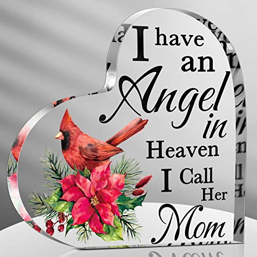 Red Memorial Cardinal Gift Sympathy Bereavement Gift Dad/Mom In Heaven Christmas Cardinal Memorial Gifts For Loss Of Mom/Dad In Memory Of Mom Gift Christmas In Heaven Remembrance Gifts (Mom) #TOP26
