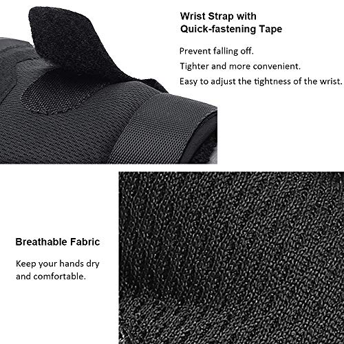 Luvas Esportivas, Andoer Luvas sem dedos Luvas esportivas antiderrapantes ajustáveis ​​de meio dedo