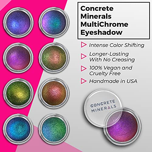 Concrete Minerals Multichrome Eyeshadow, Intense Color Shifting, Longer-Lasting With No Creasing, 100% Vegan And Cruelty Free, Handmade In Usa, 1.5 Grams Loose Mineral Powder (Playground Twist) #TOP6