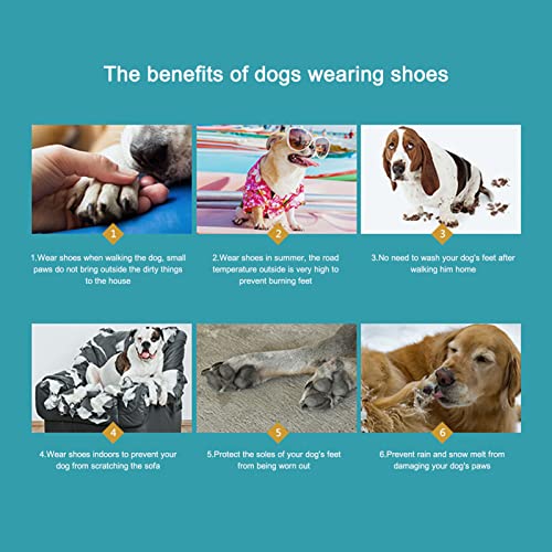 Tianzo Botas para cães, sapatos impermeáveis para cães, botas para cães com tiras refletoras de sola