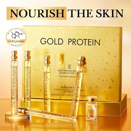 xinxinghualing Silk Protein Thread Lifting Set, Collagen Serum for Face With Soluble Protein Silk & Nano Gold Essence, Absorbable Collagen Thread for Lifting, Smooth Lines & Firm Fine Lines (With 1 X Protein Thread) 20pcs