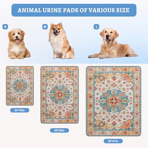 Image of NOYAL Bohemian Washable Dog Pee Pads - Super Absorbent Reusable Puppy Training Pads with Stylish Prints | 100% Waterproof, Leak-Proof & Non-Slip Pet Housebreaking Pads for Indoor 2 Packs