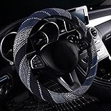 MICTOC Baja Steering Wheel Cover with Ethnic Style,15 Inch Coarse Flax Cloth Odorless Steering Wheel Protection,Universal Fit Most Car