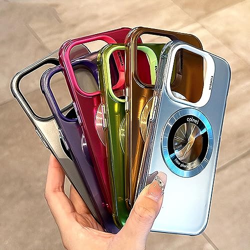 Coque iPhone 14 Pro antichoc ENILSA à attraction magnétique et fluorescence rose rouge